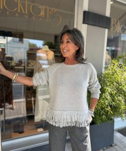 Pullover | Grace | Fransen | fog | 106/1121