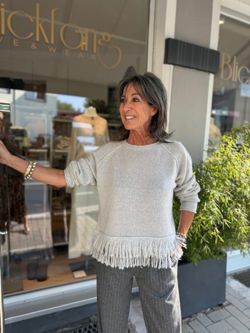 Pullover | Grace | Fransen | fog | 106/1121
