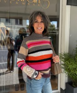 Pullover | Grace | gestreift | taupe | 435/1137