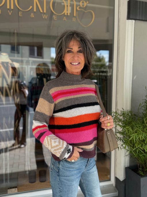 Pullover | Grace | gestreift | taupe | 435/1137