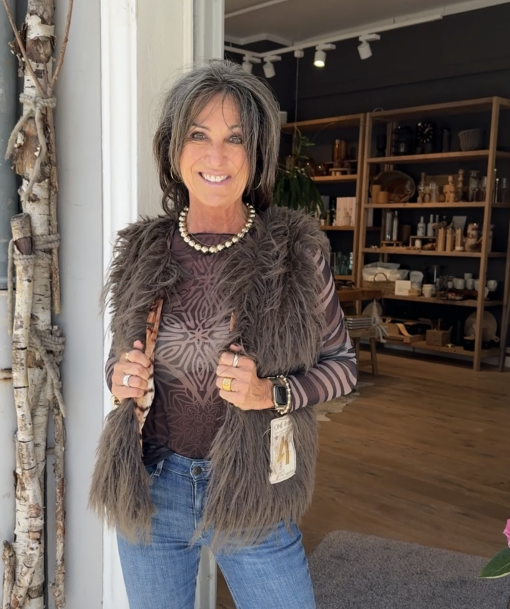 Weste | Grace | fake fur Weste | brown | 106/5100
