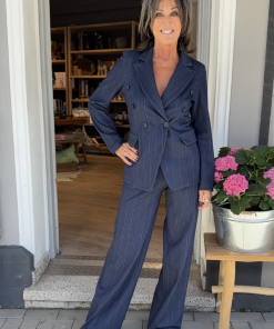 Hose | Sem Per Lei | weit Fischgrat | navy | 957925