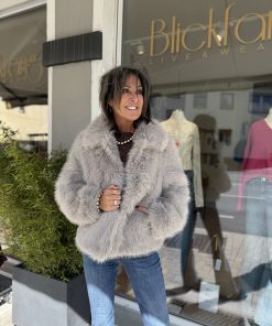 Jacke | Grace | fake fur | grey | 106/5110