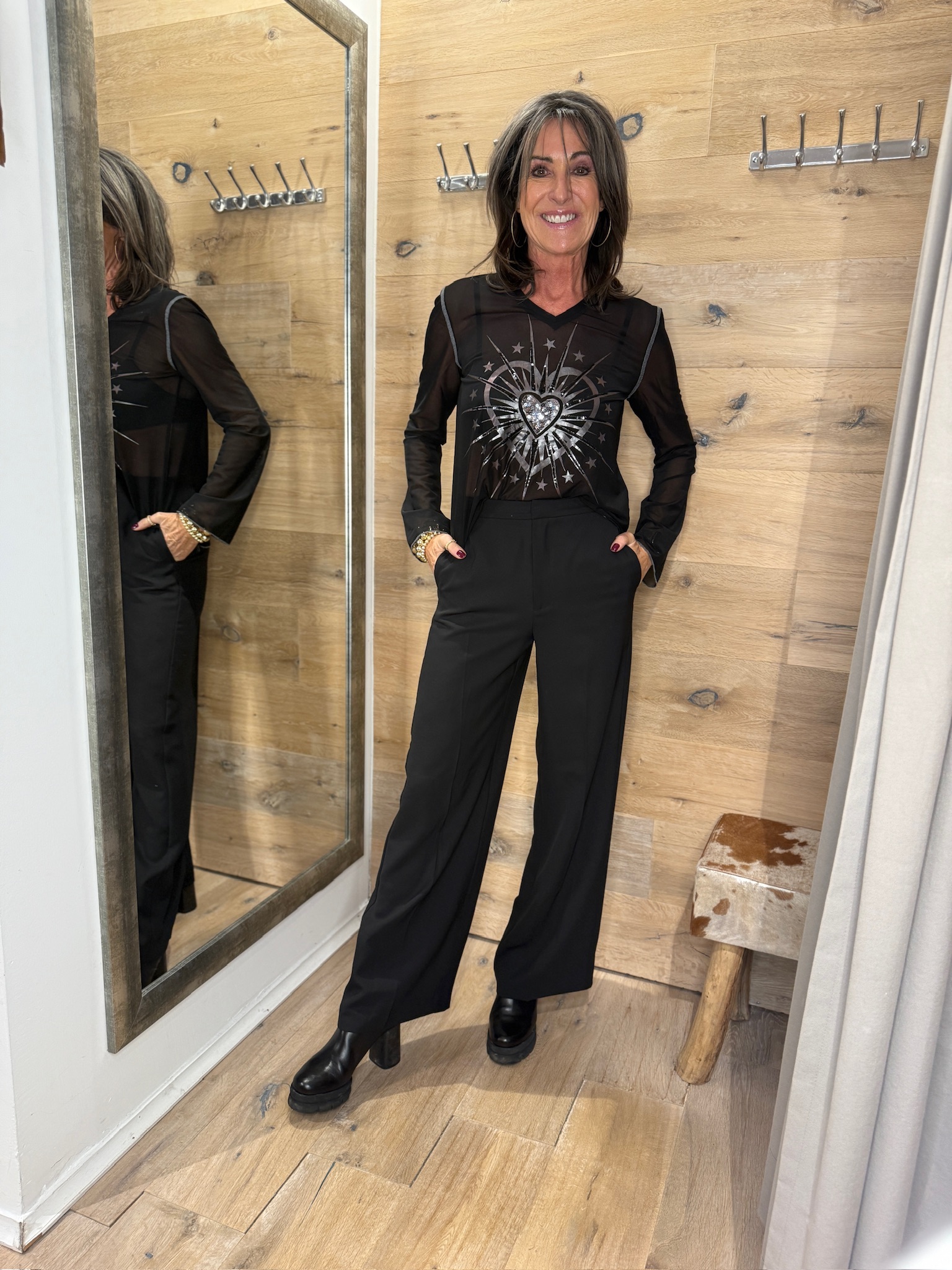 T-Shirt | Grace | Mesh shirt | SHINY HEART | schwarz | 436/2129 – Bild 2