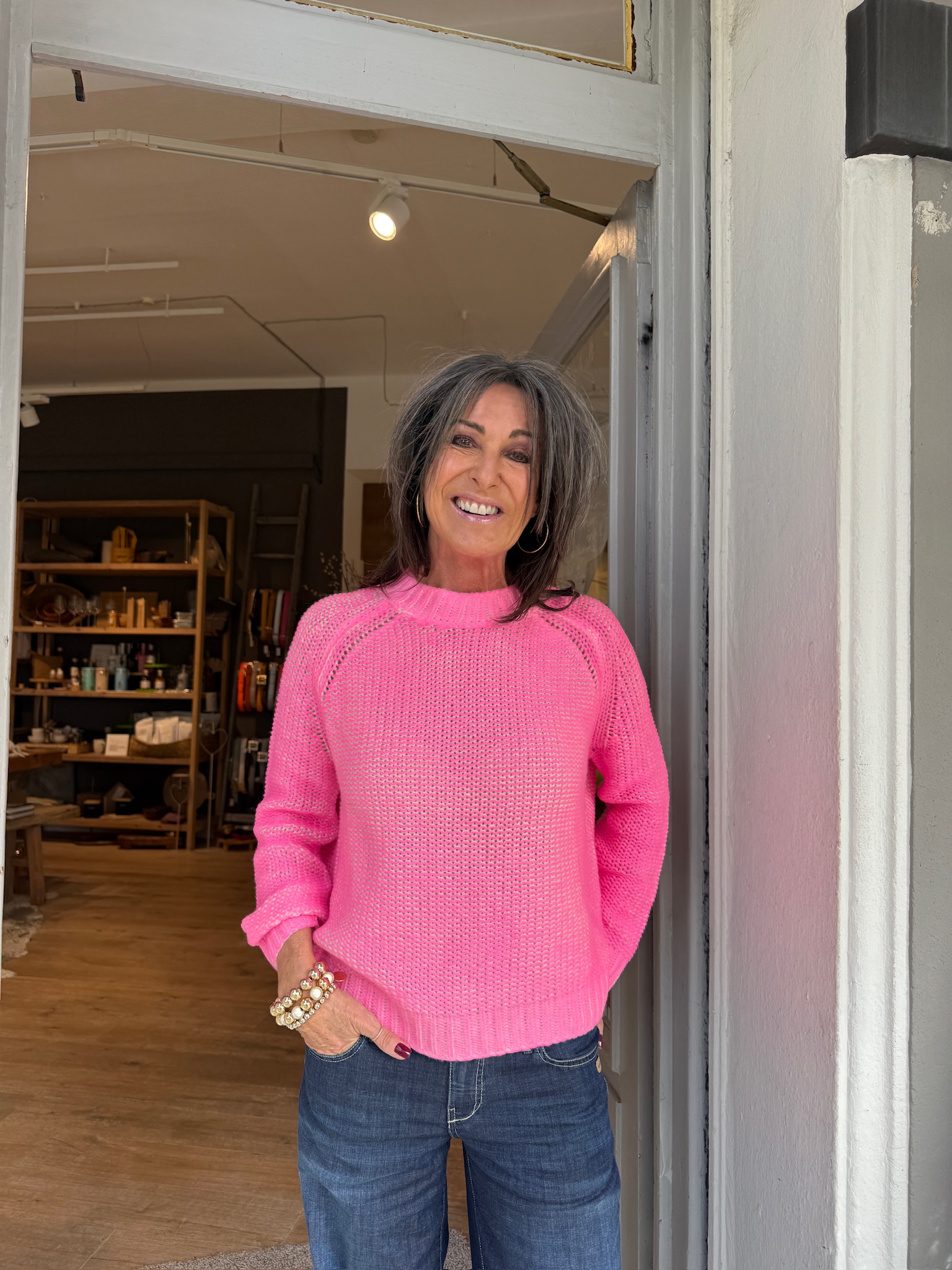 Pullover | Grace | reverse outside printed | light pink neon | 436/1325