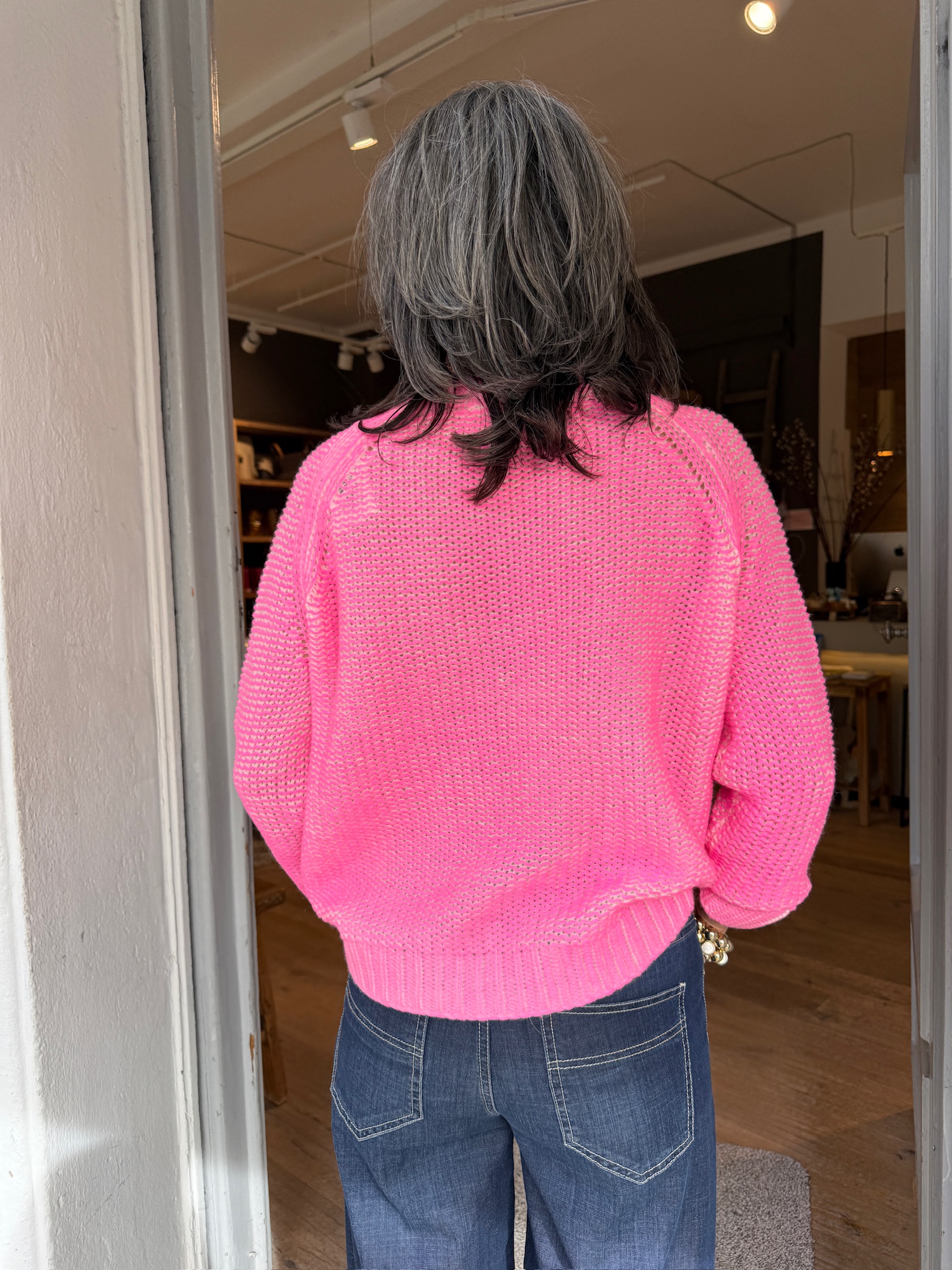 Pullover | Grace | reverse outside printed | light pink neon | 436/1325 – Bild 2