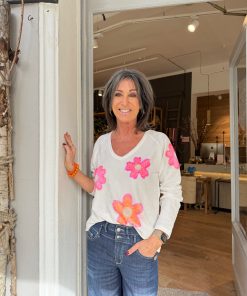 Sweatshirt | Grace | Frotteesweat flowers | offwhite | 437/2203